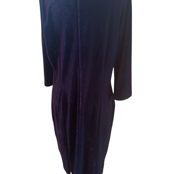 Jacqueline Ferrar Vintage Women’s Size 14 Deep Purple Dress Darts 3/4 Sleeves - Picture 5 of 13